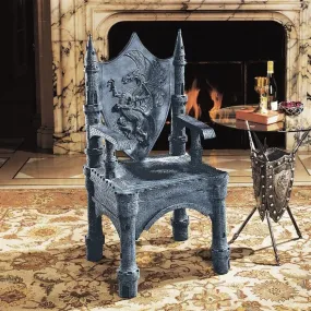 Dragon of Upminster Castle Medieval Throne Armchair By artist Monte M. Moore