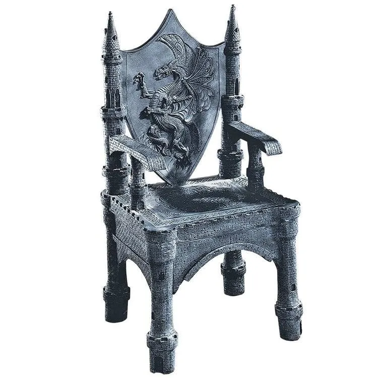 Dragon of Upminster Castle Medieval Throne Armchair By artist Monte M. Moore