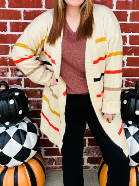 Drawing The Line Cardigan - Beige