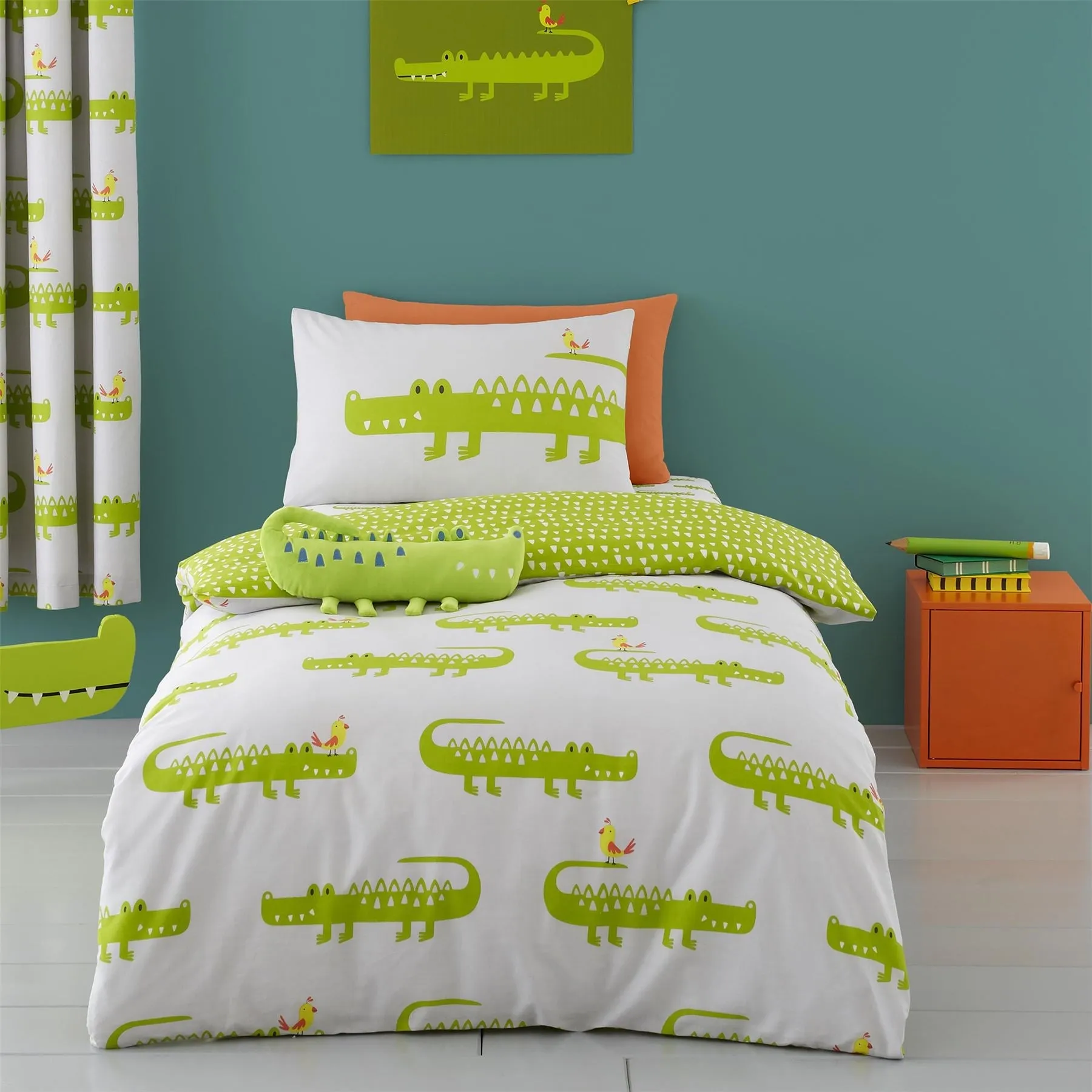Duvet Cover Set for Cotbed Crocodile Smiles