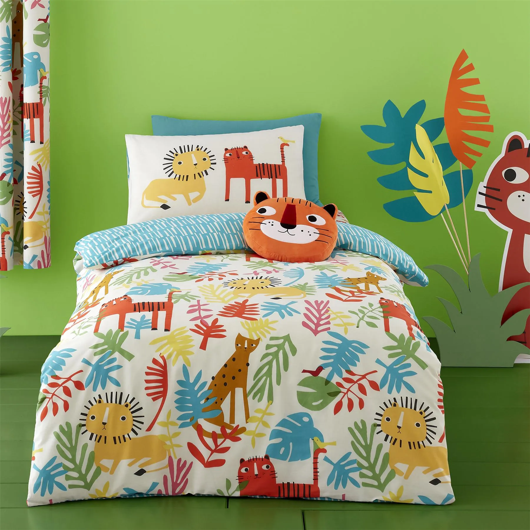 Duvet Cover Set for Cotbed Tiger Tropics
