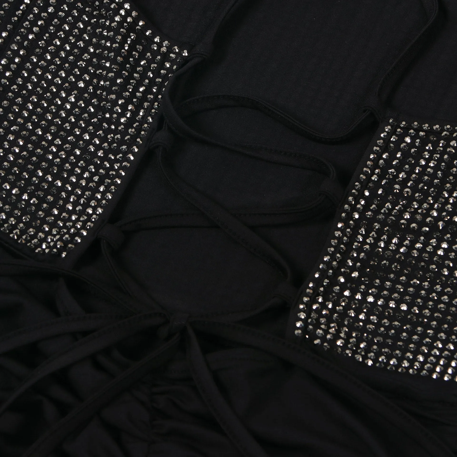Elegant Rhinestone Cutout Pleated Formal Dress