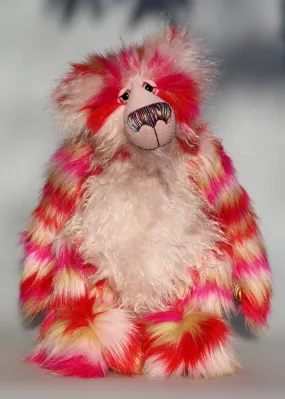 Emily, a one of a kind, mohair and faux fur artist bear by Barbara-Ann Bears
