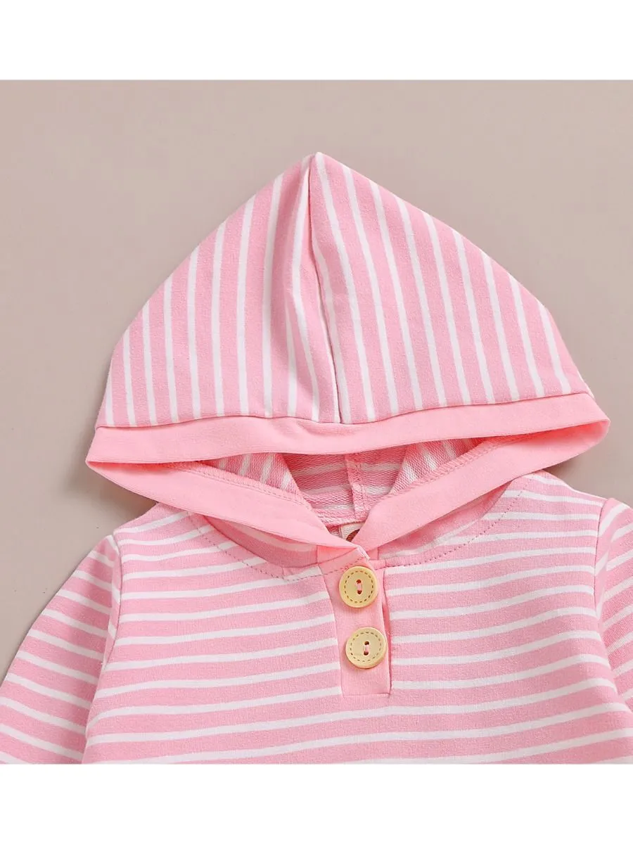 Fall Causal 2-Piece Set Stripe Hoodie & Trouser