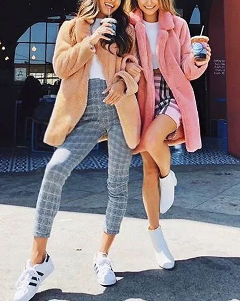 Faux Fur Lepel Candy Color Women Oversized Teddy Coat