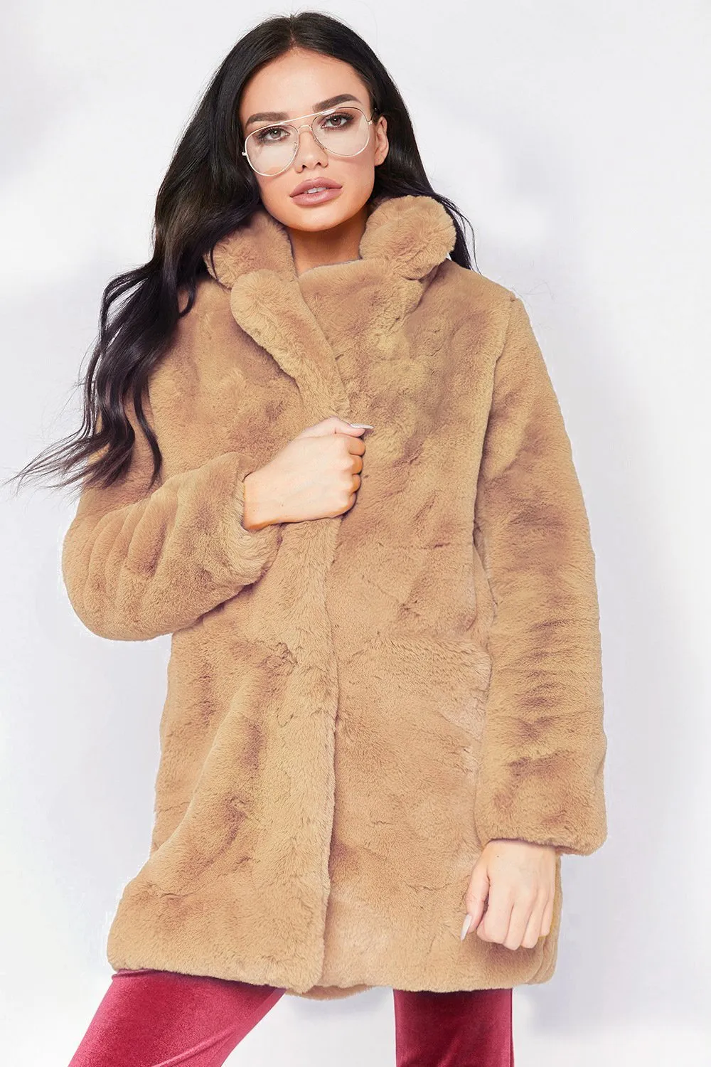 Faux Fur Lepel Candy Color Women Oversized Teddy Coat