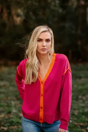 Fields Contrast Seam Cardigan