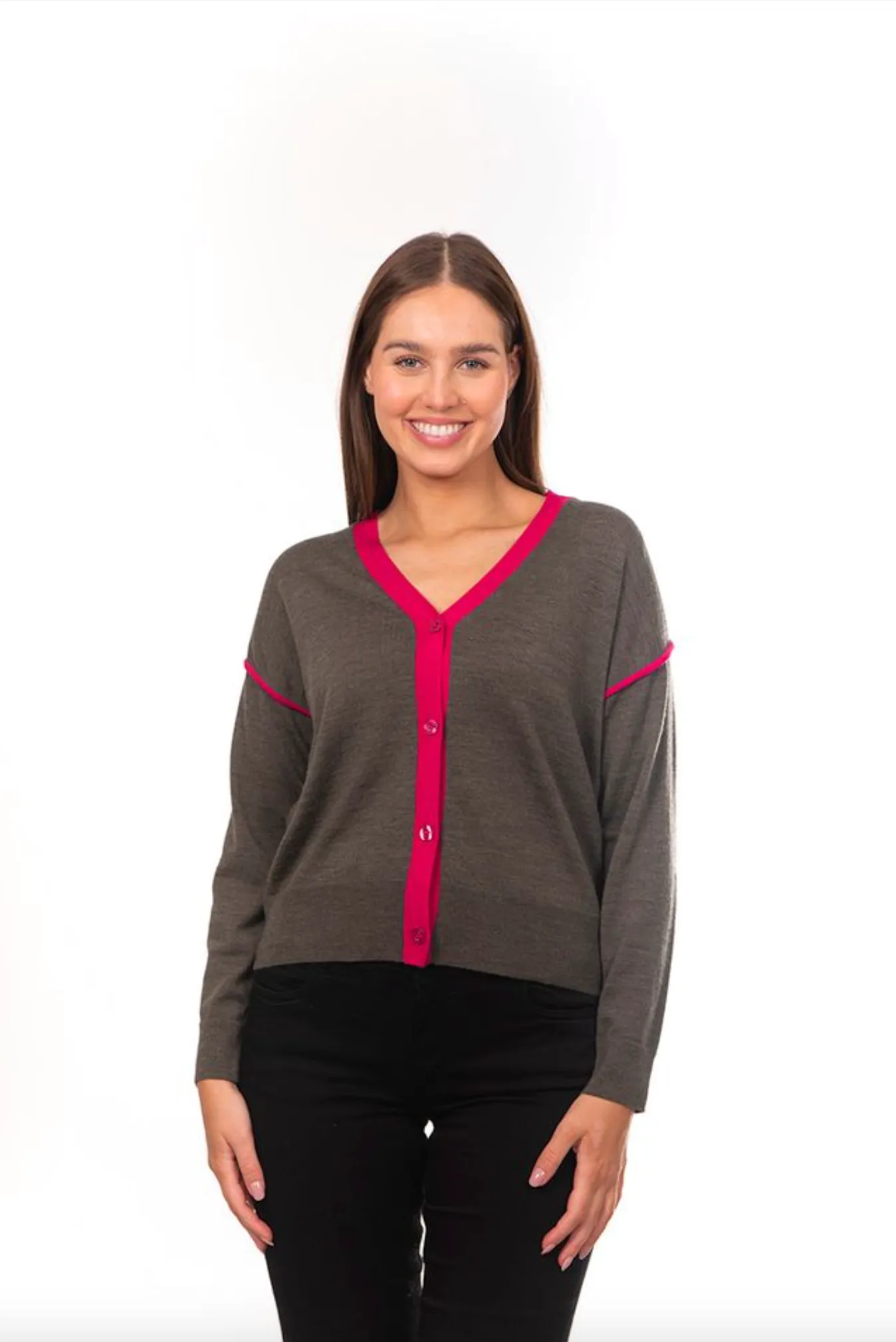 Fields Contrast Seam Cardigan