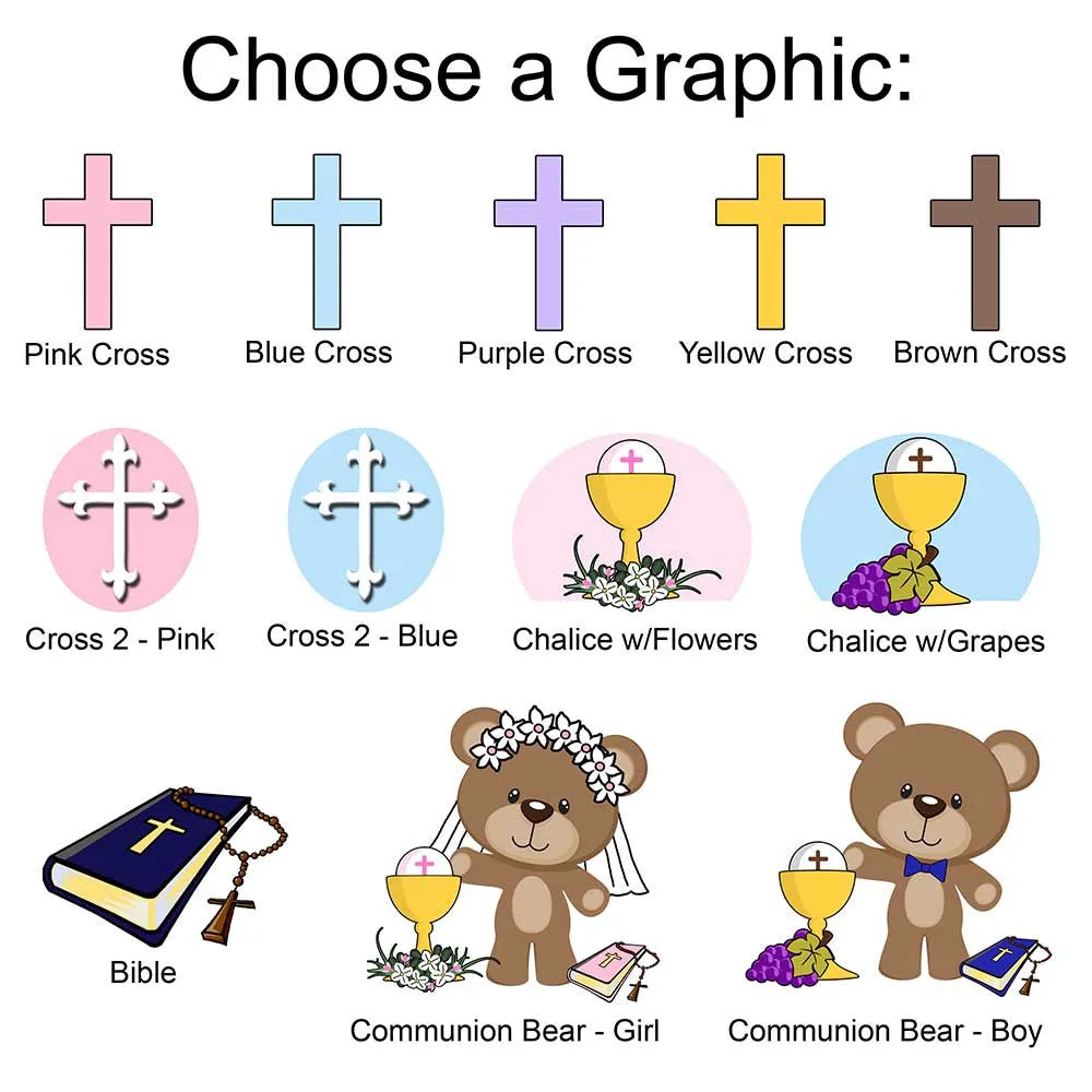 First Communion Teddy Bear Gift Set - Personalized 13" Vera Bear, Pearly White