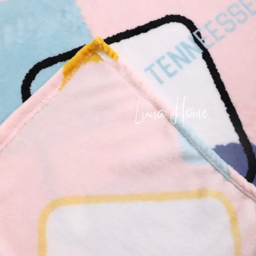 Fleece Blanket 200*230cm Super Soft Throw Pink Color with Teddy.