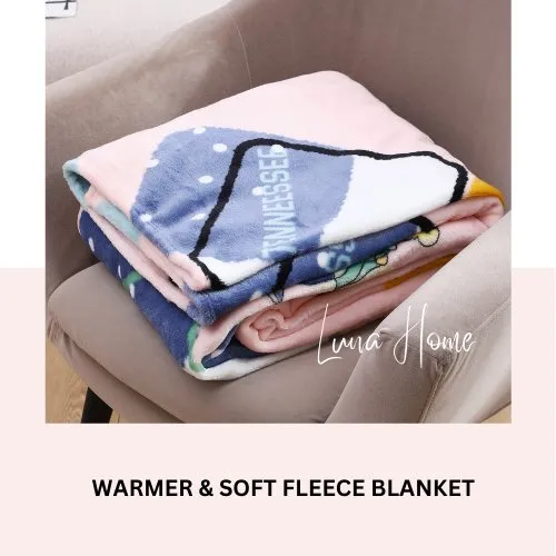 Fleece Blanket 200*230cm Super Soft Throw Pink Color with Teddy.