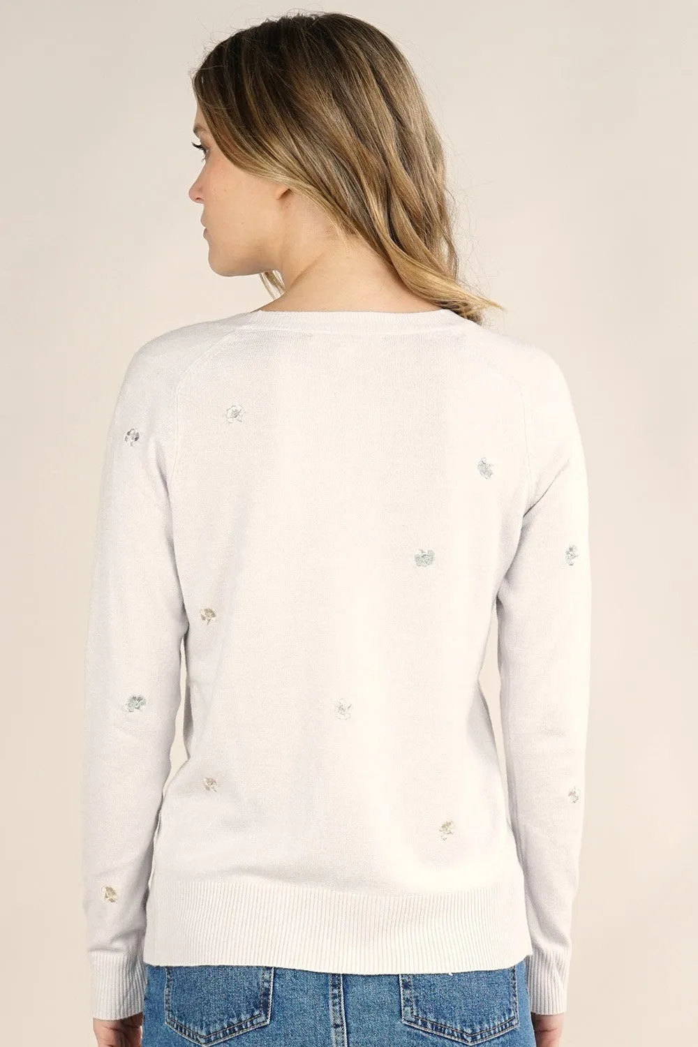 Floral Embroidered Pullover Sweater