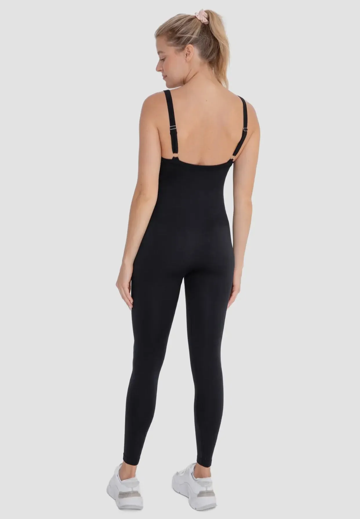 Full Length Seamless Micro Ribbed Unitard Jumpsuit