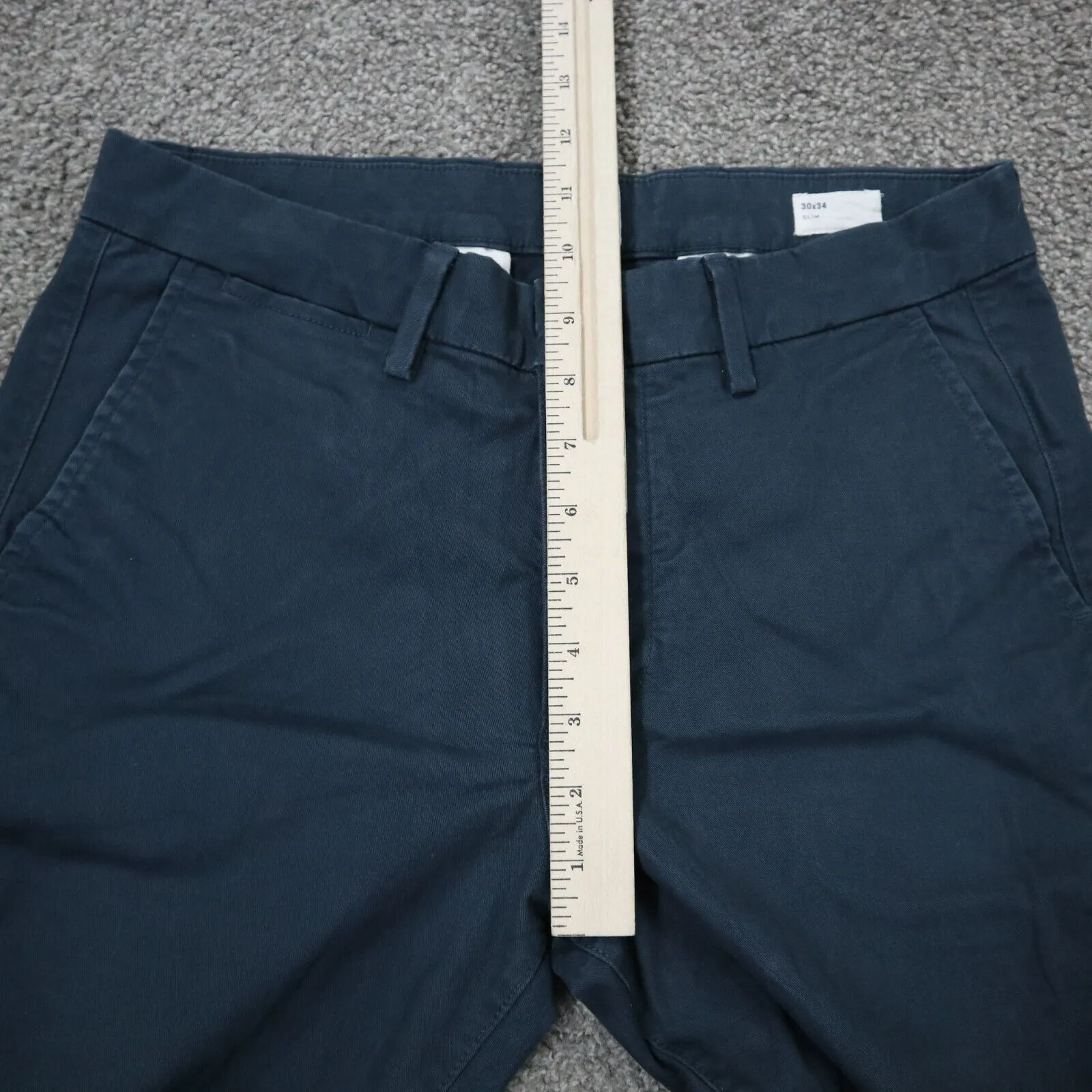 GAP Mens Pants Slim Straight Leg Chino Stretch Mid Rise Blue Size W30XL34