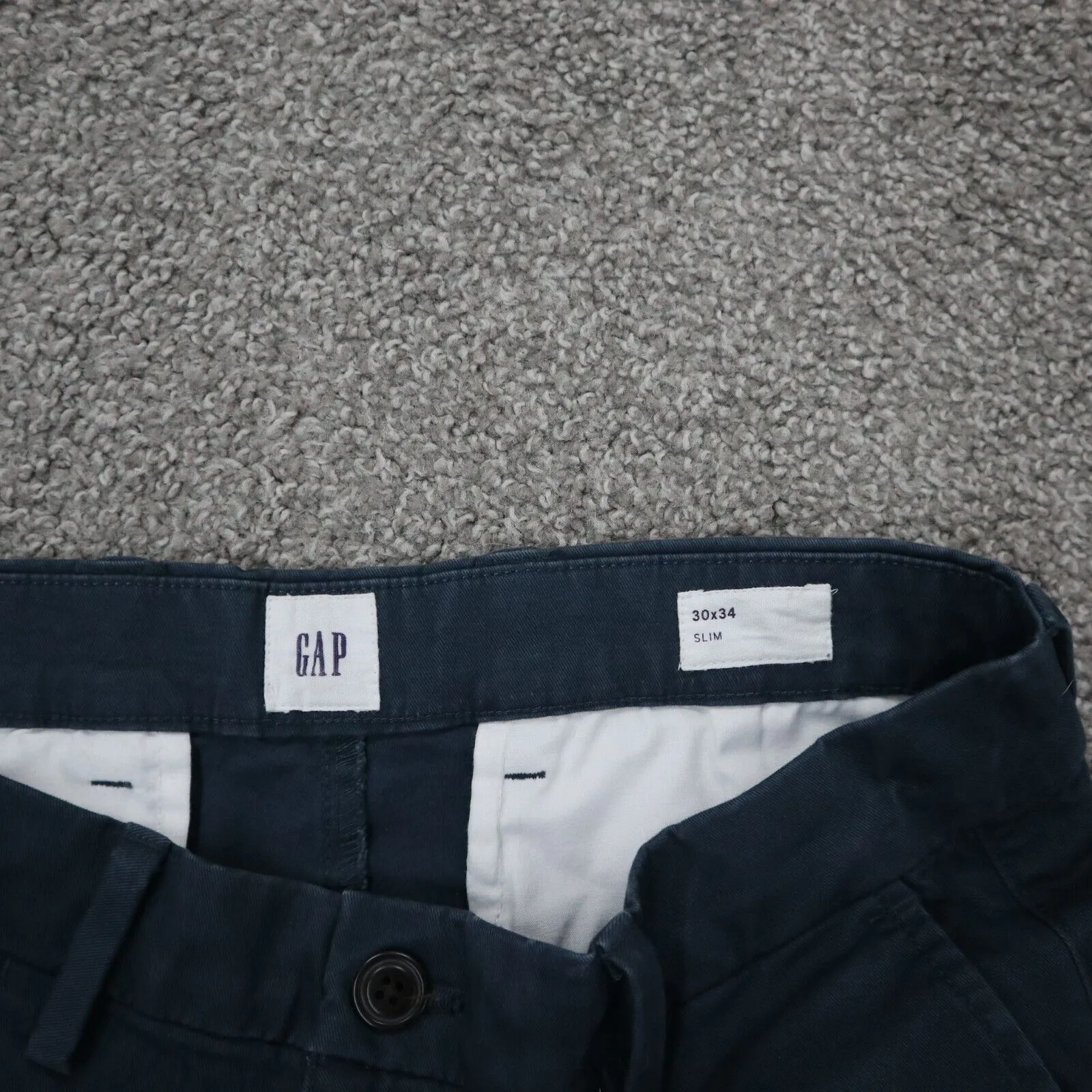 GAP Mens Pants Slim Straight Leg Chino Stretch Mid Rise Blue Size W30XL34