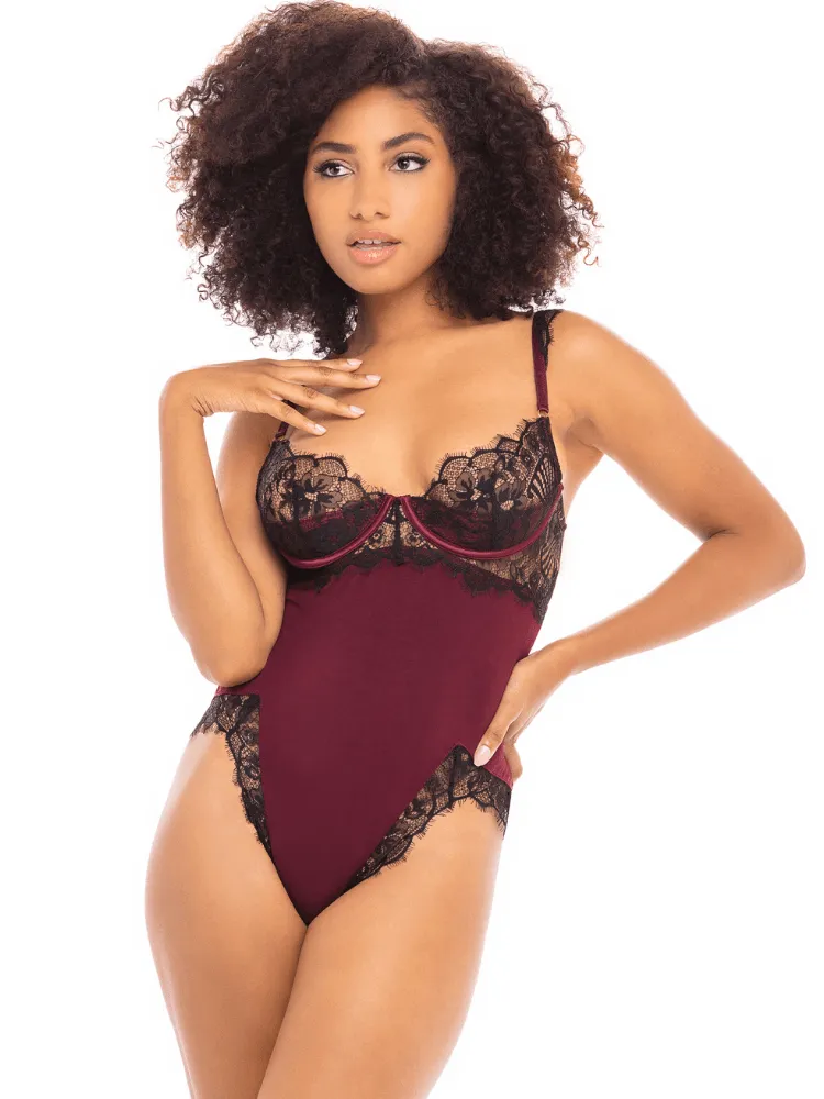 Glamorous Vibes Lace & Jersey Knit Teddy