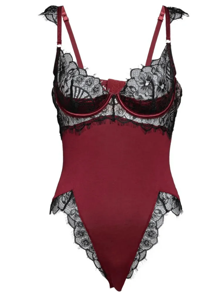Glamorous Vibes Lace & Jersey Knit Teddy