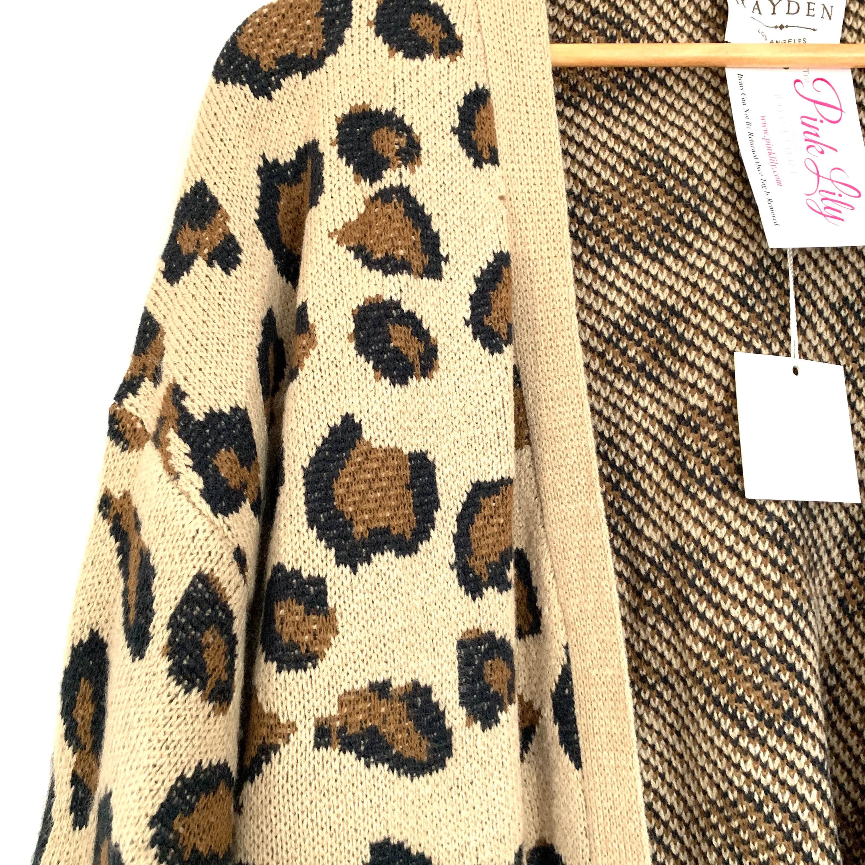 Hayden (Pink Lily) Beige Playful Personality Cardigan NWT- Size S/M
