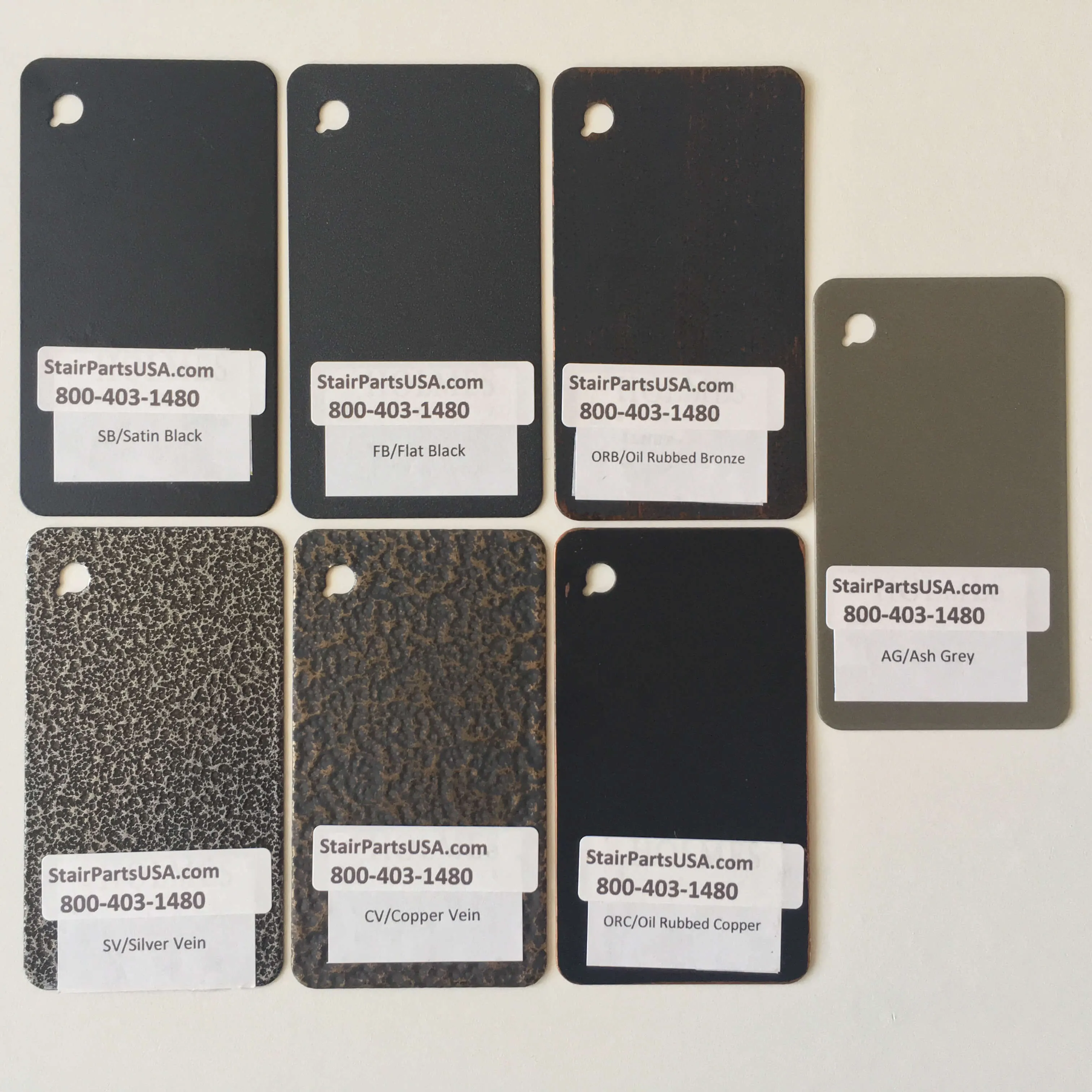 Hollow Iron Color Powder Coat Sample Pack (HOLLOWSAMPLE)