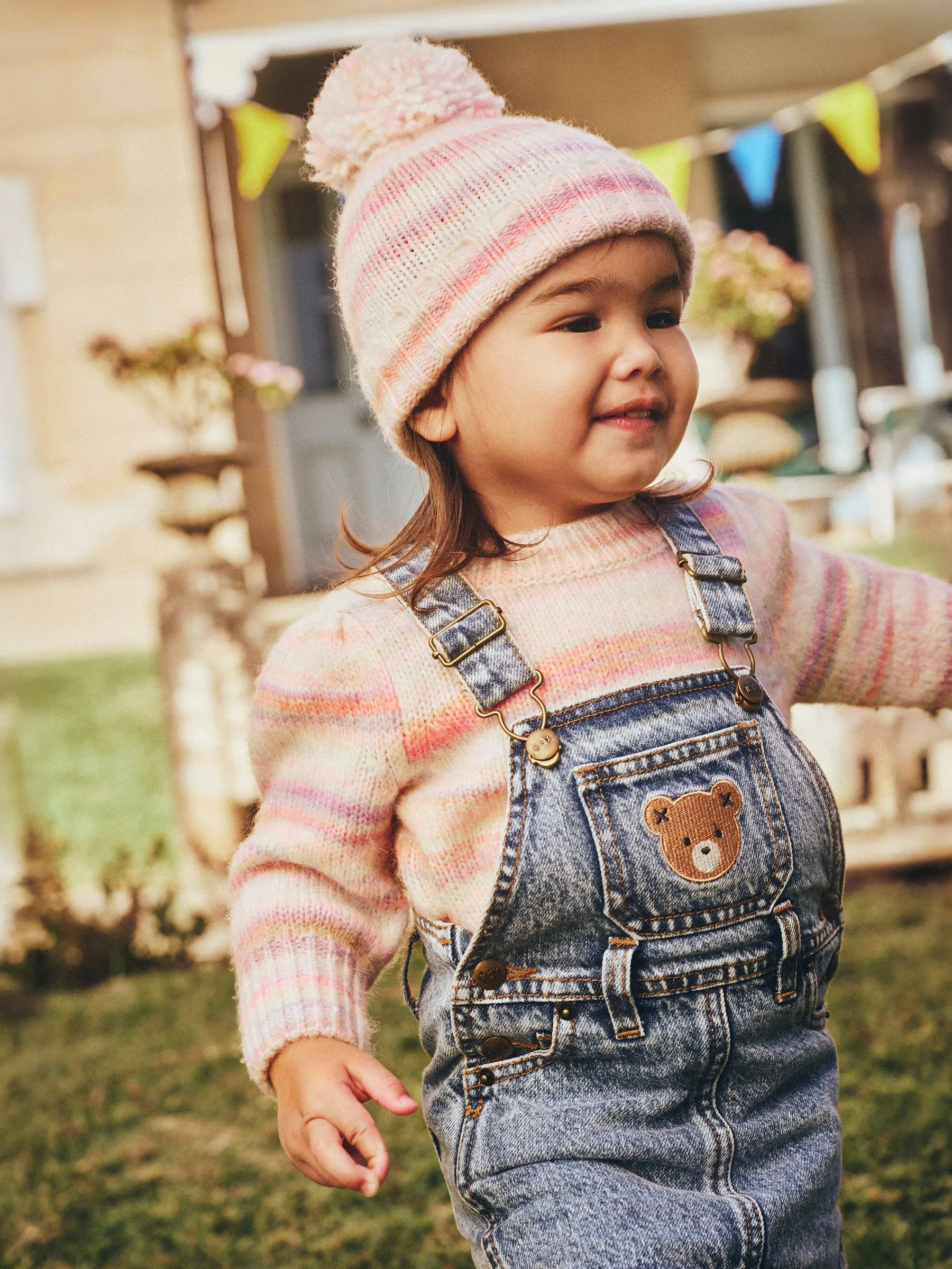 Huxbaby Knit Jumper Rainbow Puff
