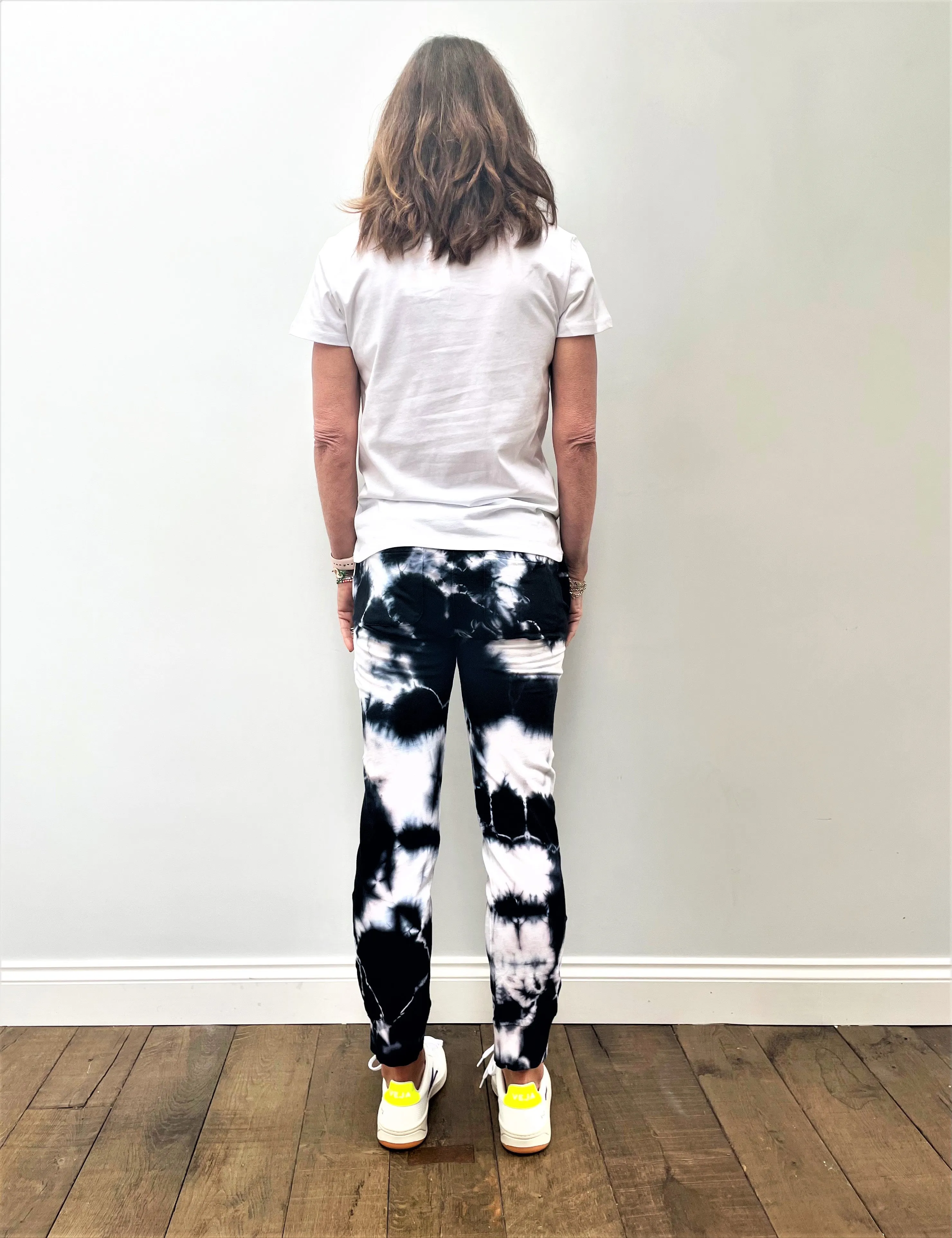 JU Tie Dye Joggers in Navy, White