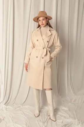 KKT Torino Fabric Waterproof Lined Women's Beige Trench Coat - Mörfelden-Walldorf