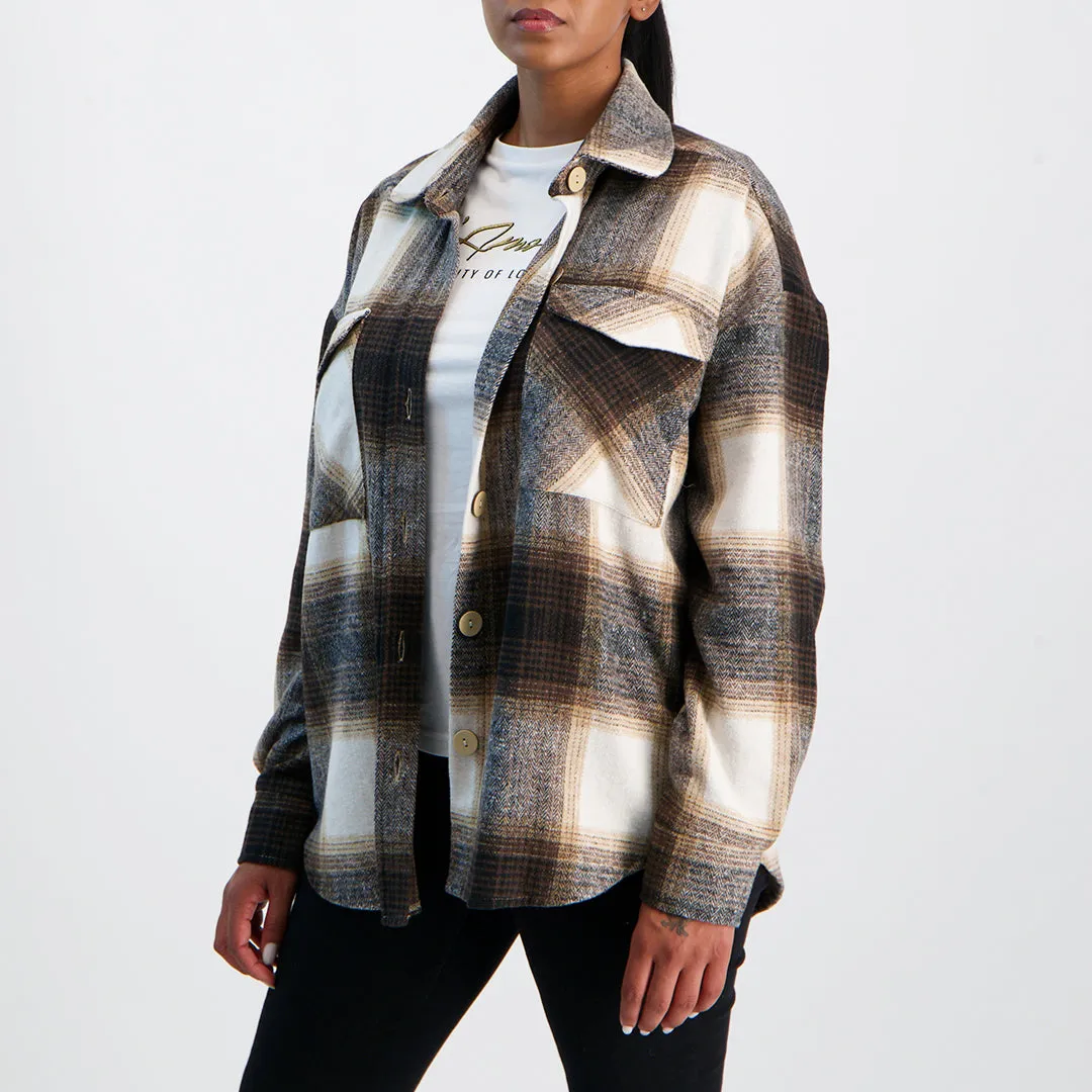 Ladies Brown/Black Shacket