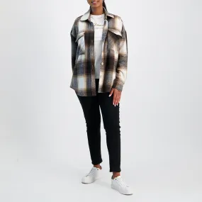 Ladies Brown/Black Shacket