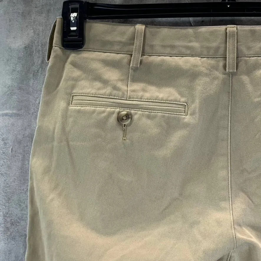 LANDS' END Men's Tan Traditional-Fit Straight-Leg Chino Pants SZ 32