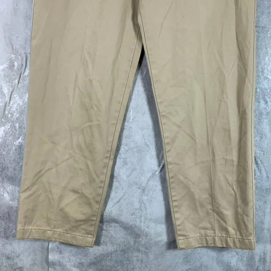 LANDS' END Men's Tan Traditional-Fit Straight-Leg Chino Pants SZ 32