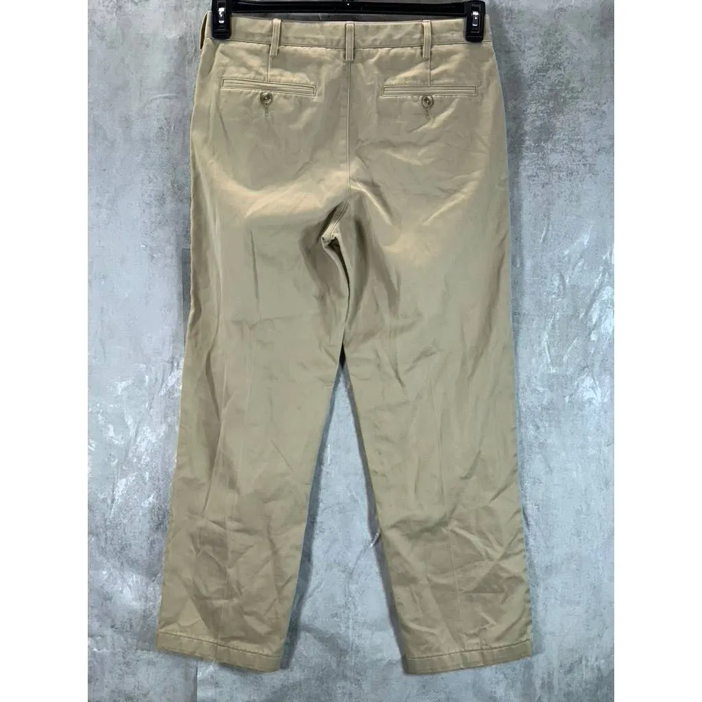 LANDS' END Men's Tan Traditional-Fit Straight-Leg Chino Pants SZ 32