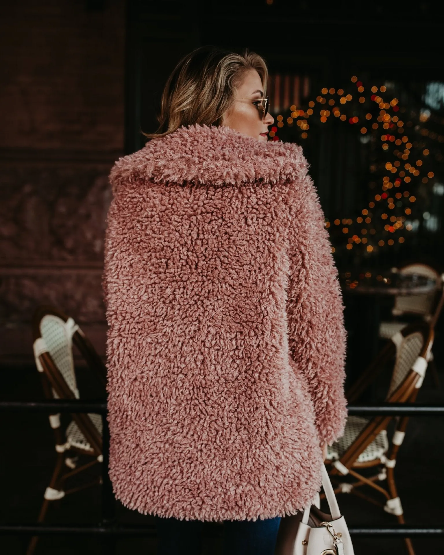 Lapel Faux Fur Women Loose Oversized Solid Color Teddy Coat