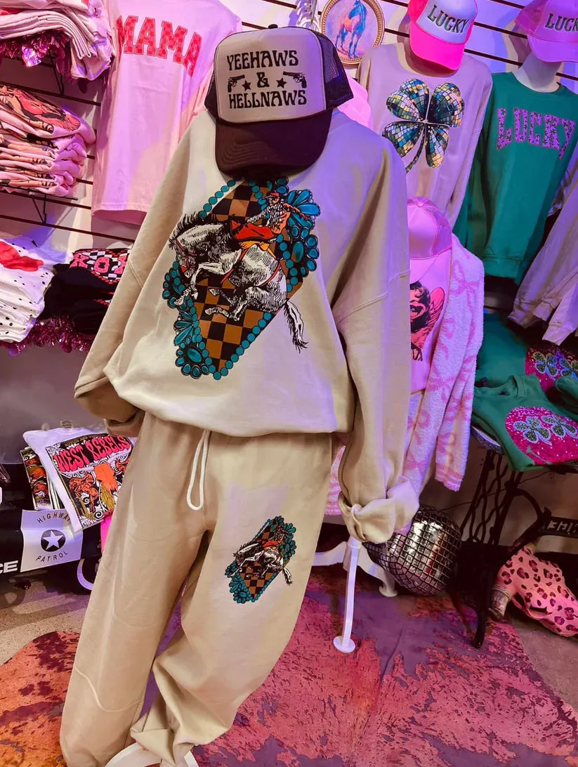Let's Rodeo Western Sweatshirt Sweatpants