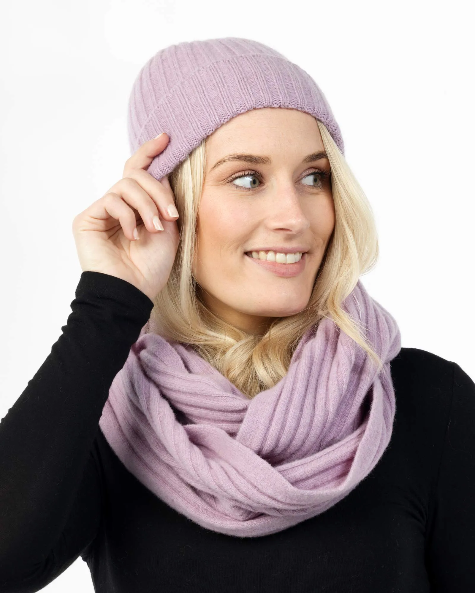 Lilac Pink Rib Ladies Beanie - NX480