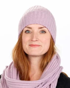 Lilac Pink Rib Ladies Beanie - NX480
