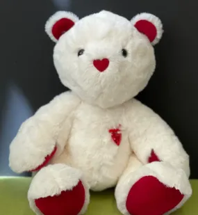 Love Bug Unjointed Bear Making Kit - Cream Plush/Red Velvet