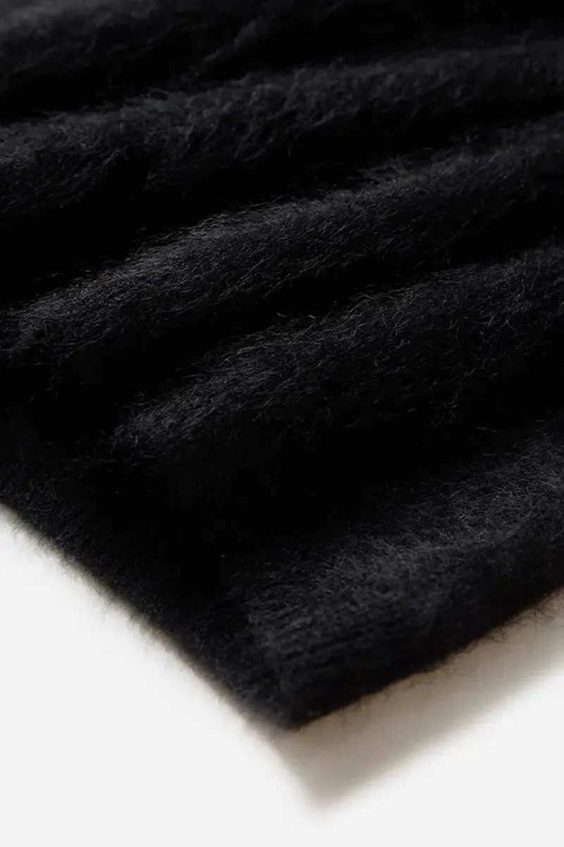 Luxe Fuzzy Open-front Brushed Cashmere Duster Cardigan