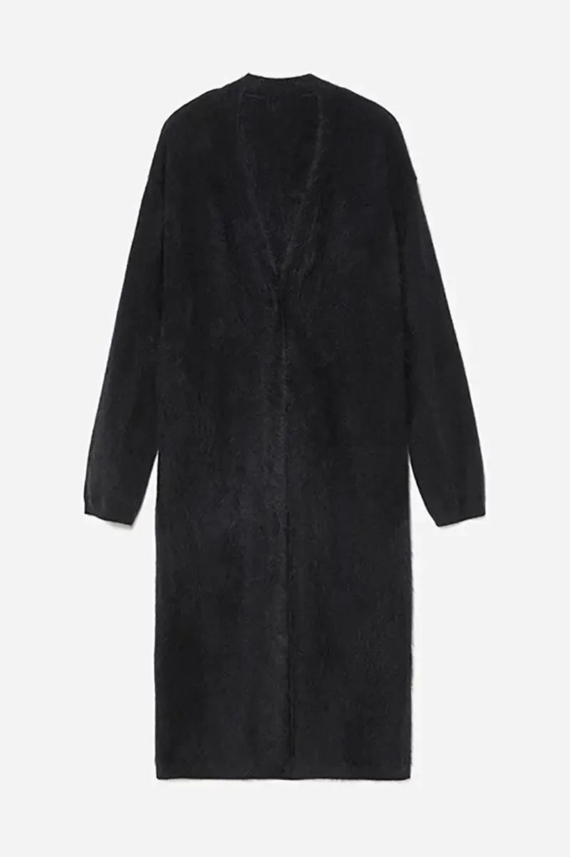 Luxe Fuzzy Open-front Brushed Cashmere Duster Cardigan