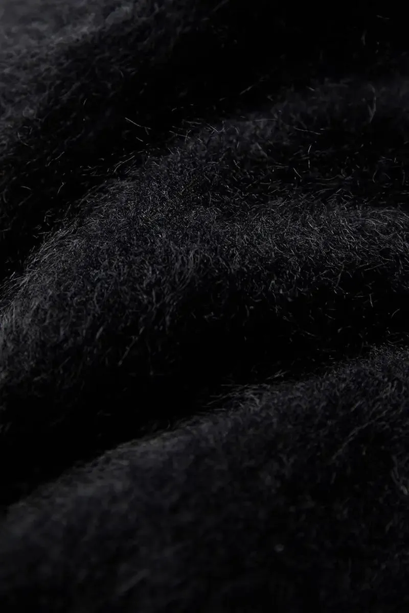 Luxe Fuzzy Open-front Brushed Cashmere Duster Cardigan