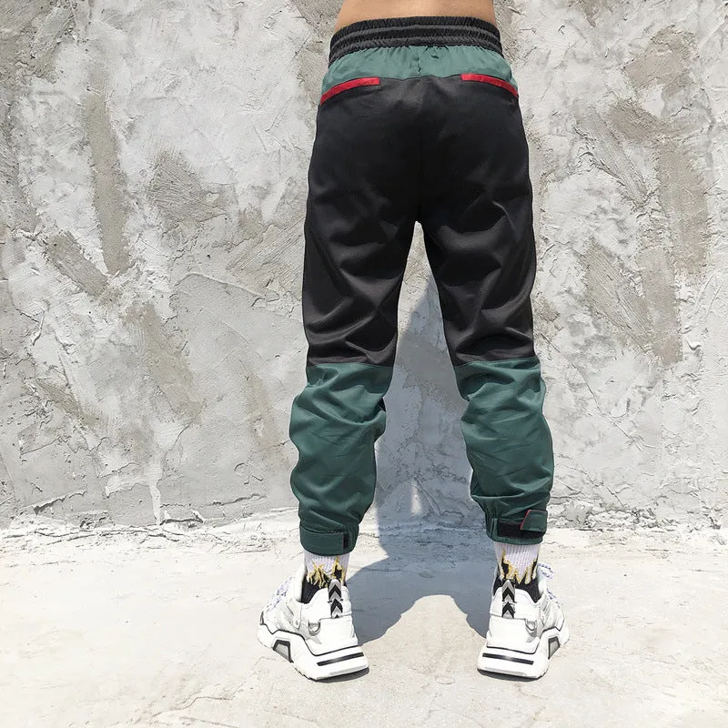 Man Fall Outfits Cargo Pants Color Matching Ankle-Length Pants Ankle-Tied Stitching Casual Men and Women Function Multi-Pocket Overalls