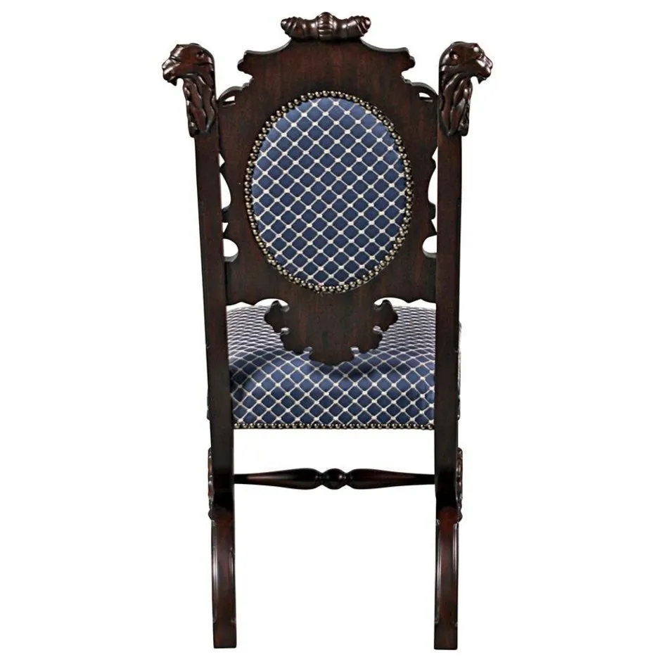 Medieval Gothic English Style Hand Carved Mahogany Dining Chair