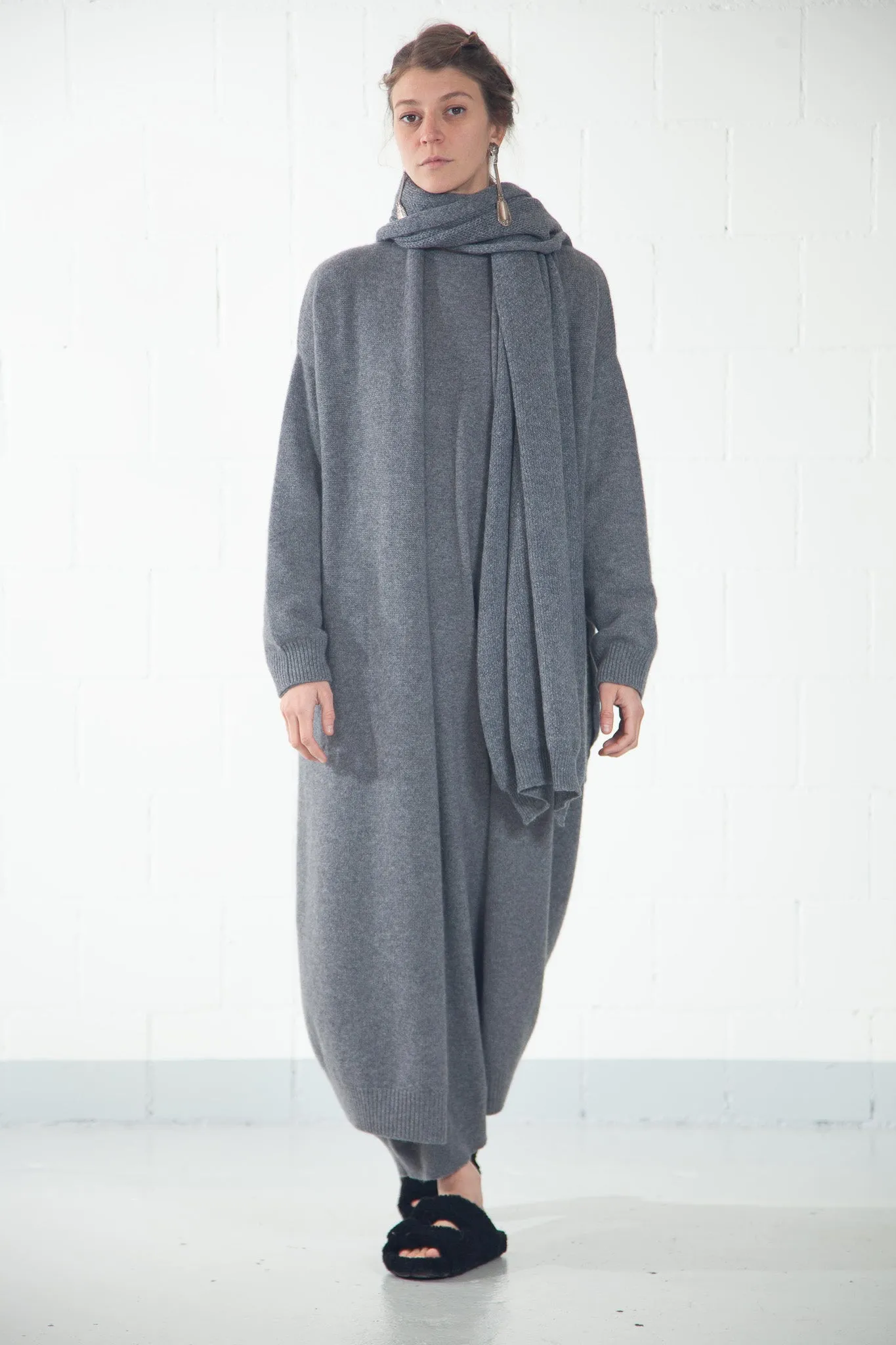 Melange Grey Cashmere Cardigan