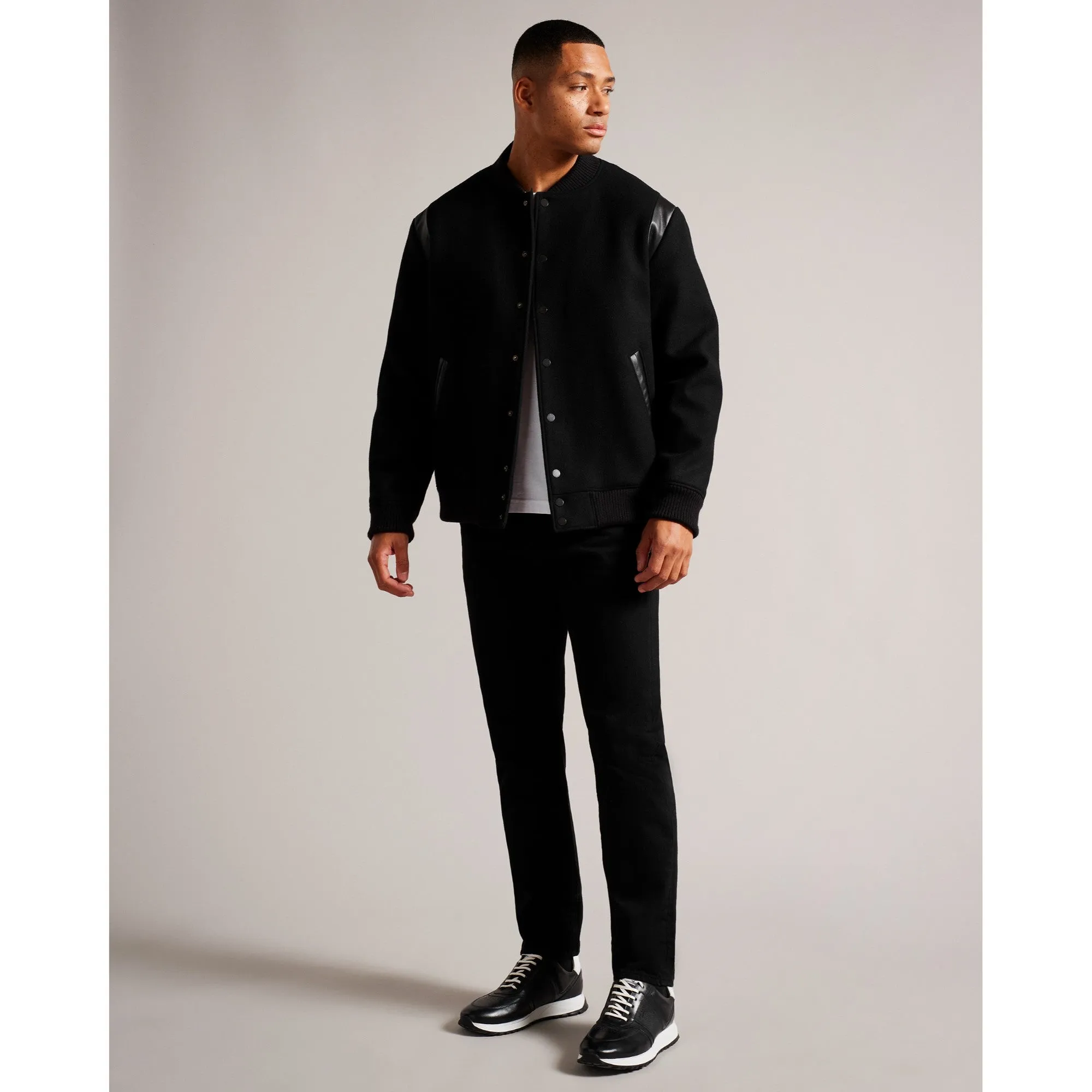 Men Mmo-Dacre-Varsity Bomber - Black