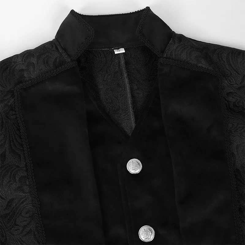 Men Steampunk Tailcoat Jacket Gothic Victorian Frock Coat Costume