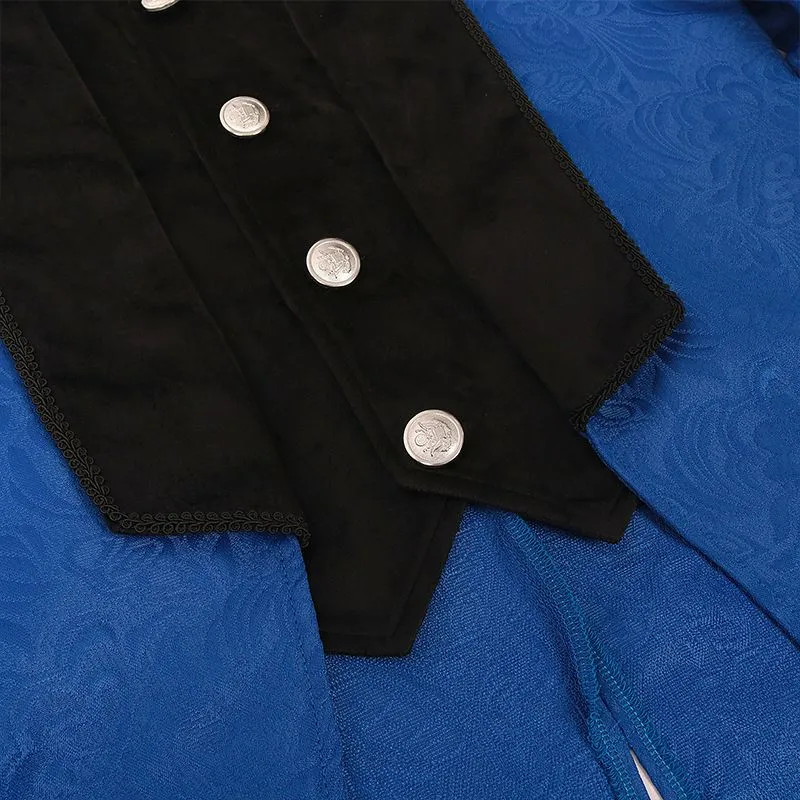 Men Steampunk Tailcoat Jacket Gothic Victorian Frock Coat Costume