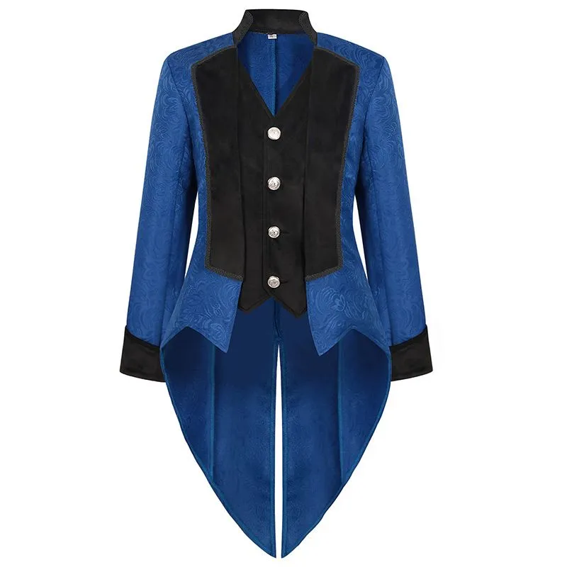 Men Steampunk Tailcoat Jacket Gothic Victorian Frock Coat Costume