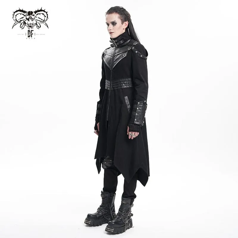 Men's Gothic Eyelets Buckle-up Ring Coat
