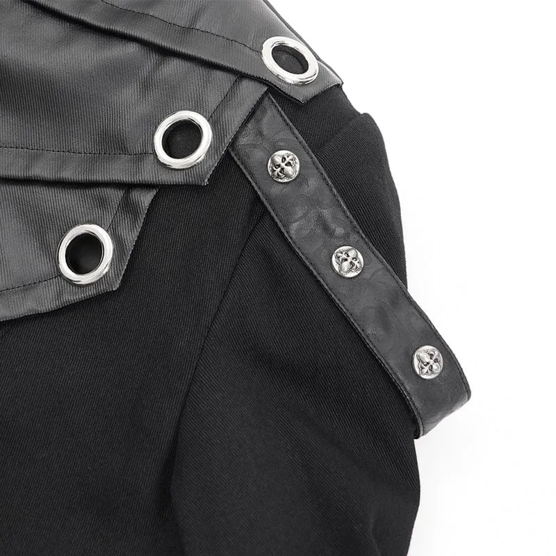 Men's Gothic Eyelets Buckle-up Ring Coat