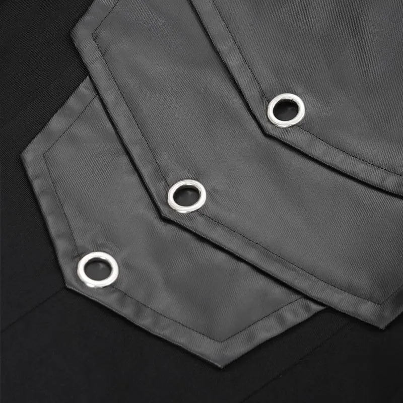 Men's Gothic Eyelets Buckle-up Ring Coat
