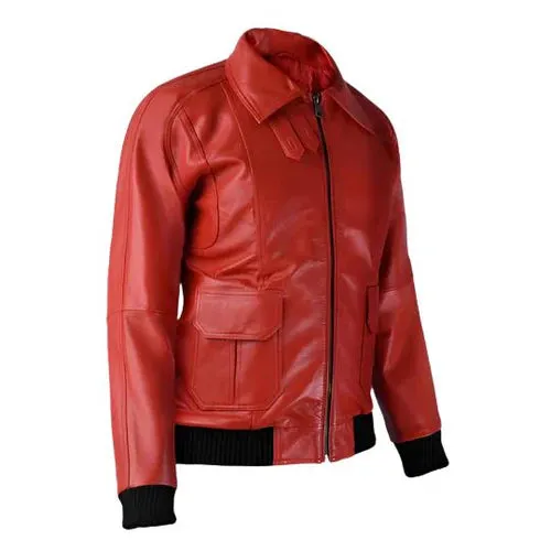 Men's Horizon Red Bomber Leather Jacket